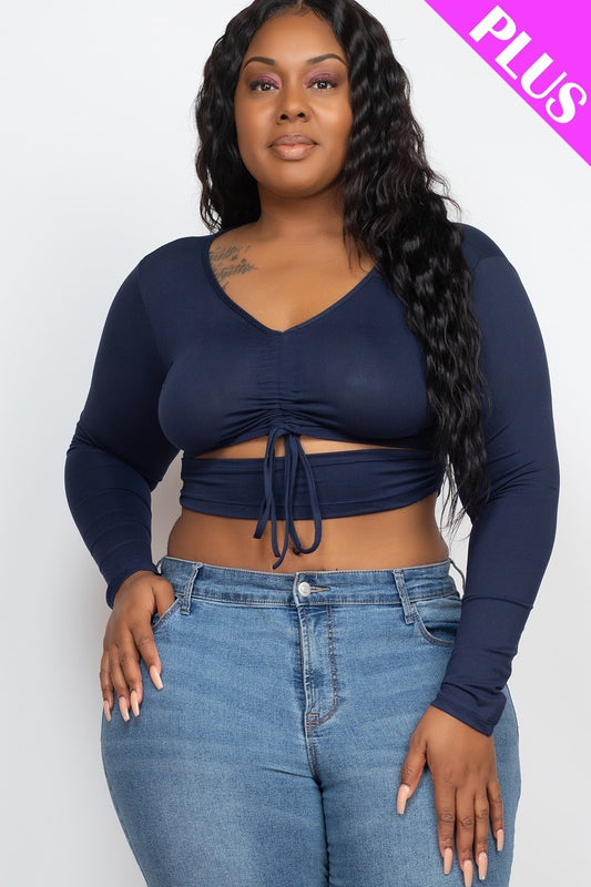“Moxie” Navy Crop Top