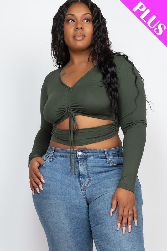 “Moxie” Olive Crop Top