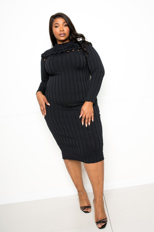 “Electra” Black Bodycon Dress