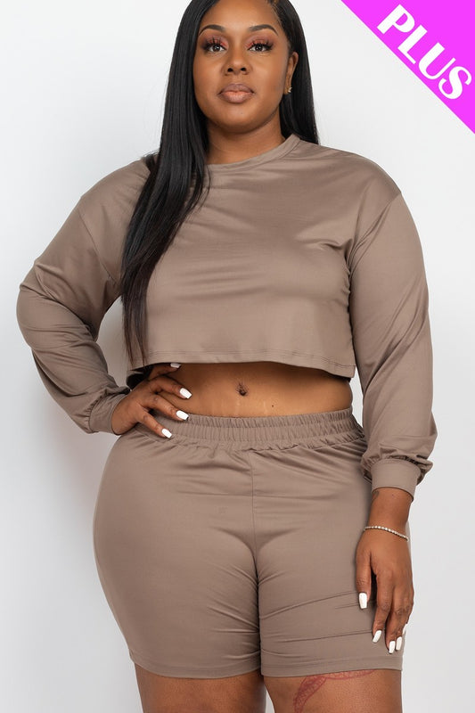“Aurea” Taupe Shorts Set