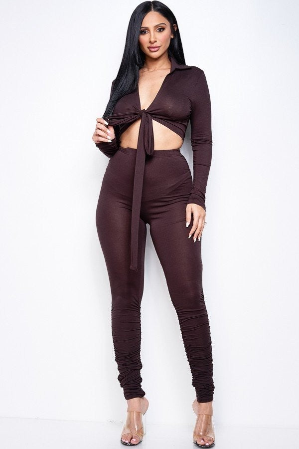 “Lori” Brown Two Piece Set