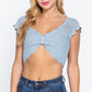 “Mia” Silk Blue Crop Top