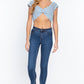 “Mia” Silk Blue Crop Top