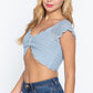 “Mia” Silk Blue Crop Top