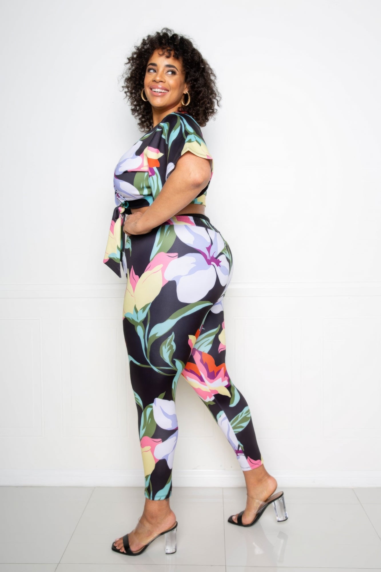 “Floral Arts” Black Jogger & Top Set