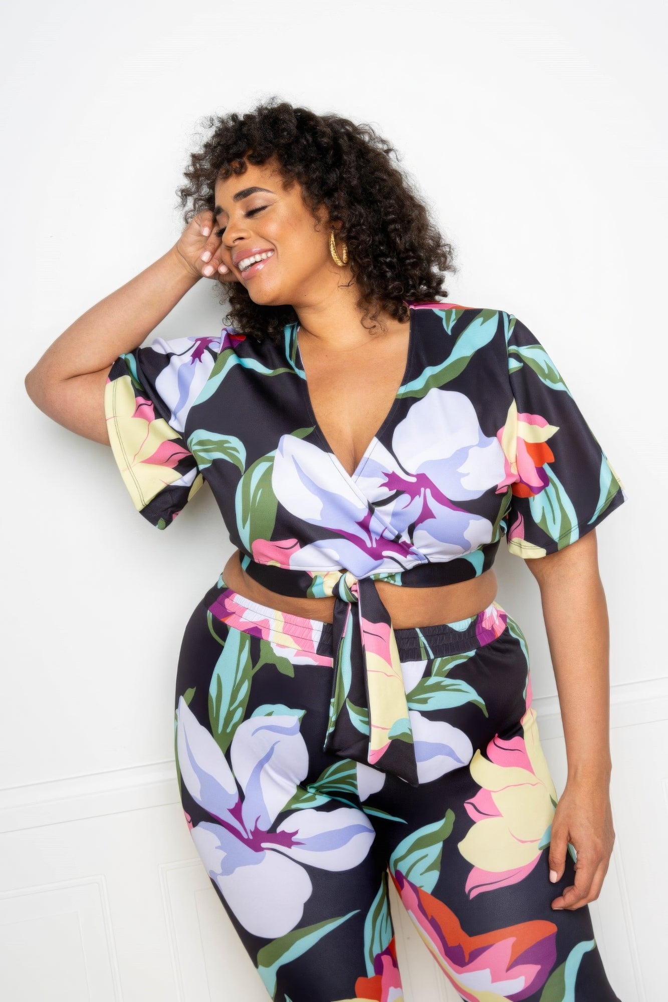 “Floral Arts” Black Jogger & Top Set