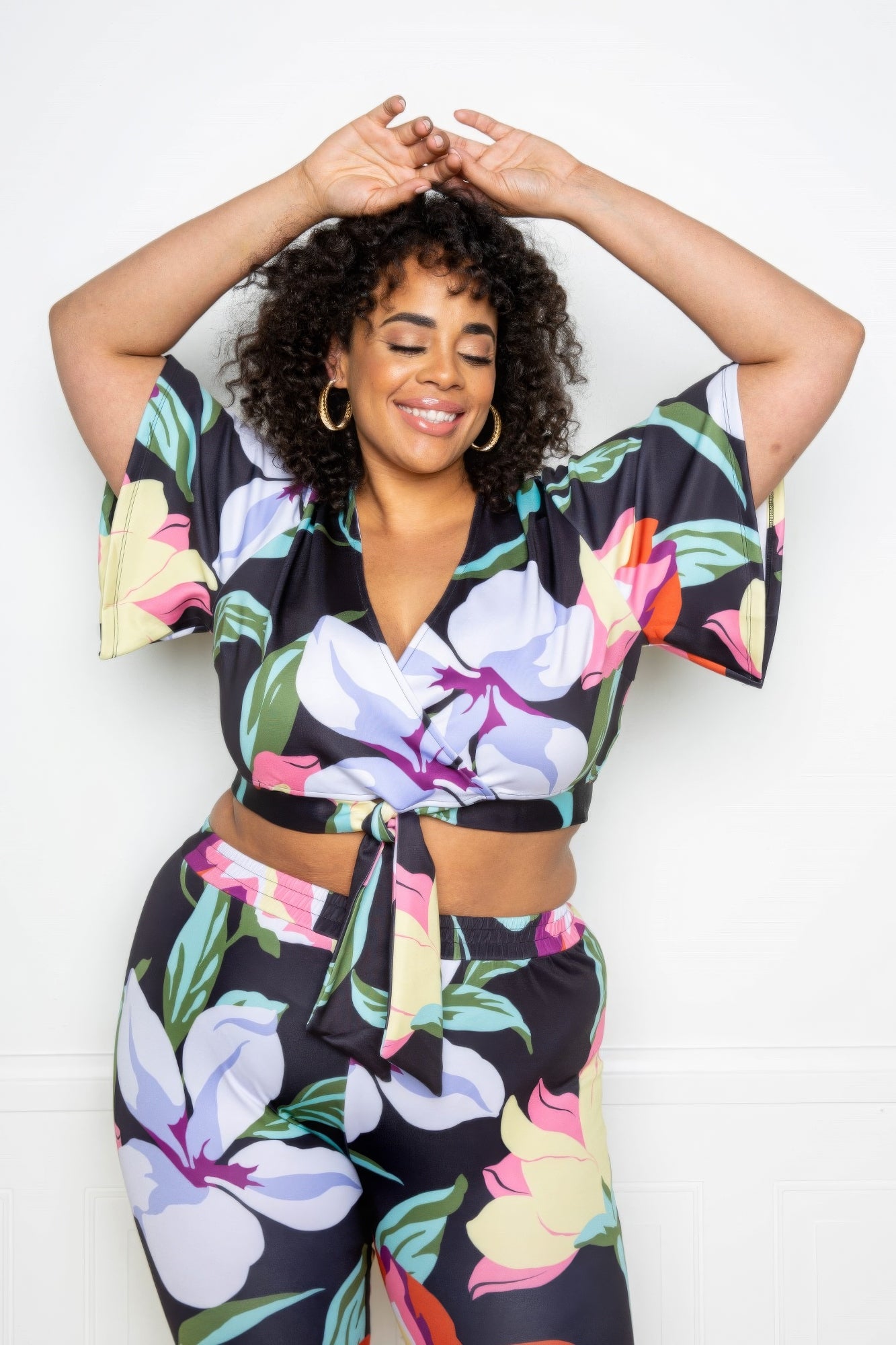 “Floral Arts” Black Jogger & Top Set