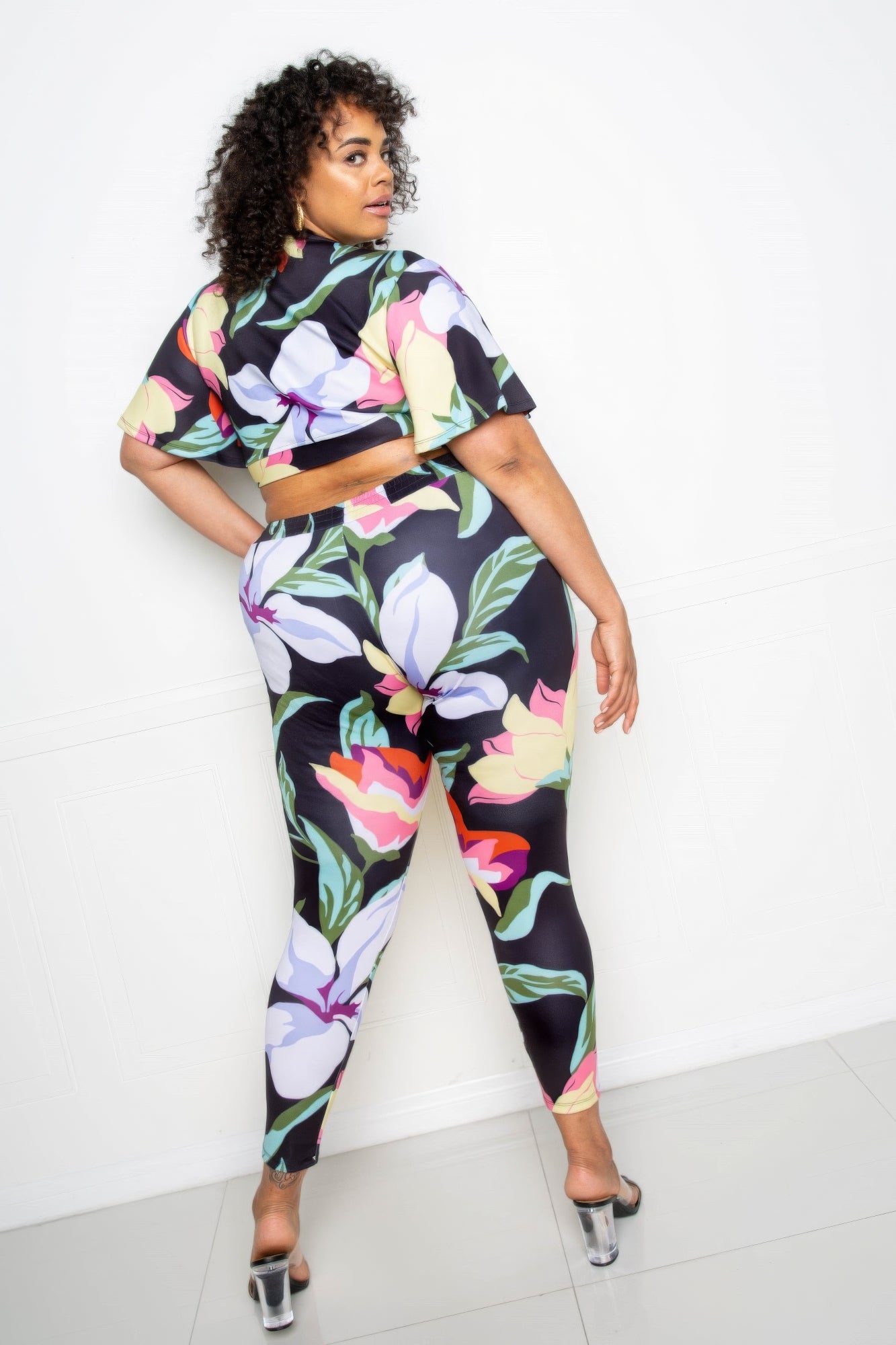 “Floral Arts” Black Jogger & Top Set