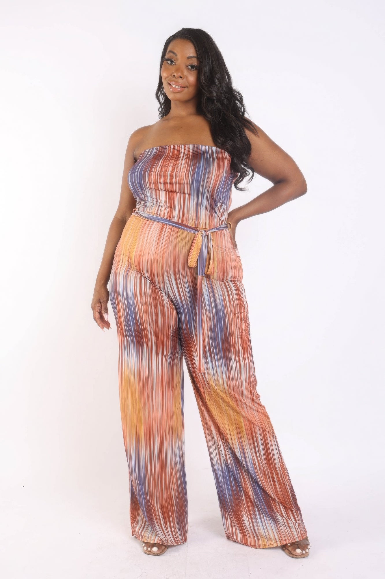 “Feel The Vibes” Orange Jumpsuit