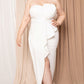 “Hello” White Pleated Dress