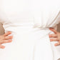 “Hello” White Pleated Dress