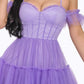 “Ruffle Sum Feathers” Mini Dress