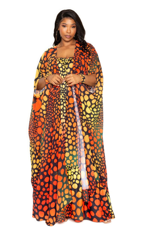 “Elizabeth” Orange Dot Robe
