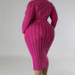 “Regal Charm” Magenta Dress