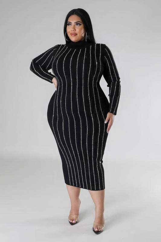 “Regal Charm” Black Dress