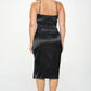 “Ladylike Luxe” Black Bodycon Midi Dress