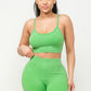 “Magic Potion” Vibrant Lime Shorts Set