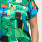 “Amelia” Green Multi Shorts Set