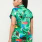 “Amelia” Green Multi Shorts Set