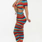 “Stripe Me Down” Blue Multi Skirt Set