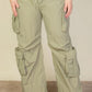 “DND” Olive Green Parachute Pants