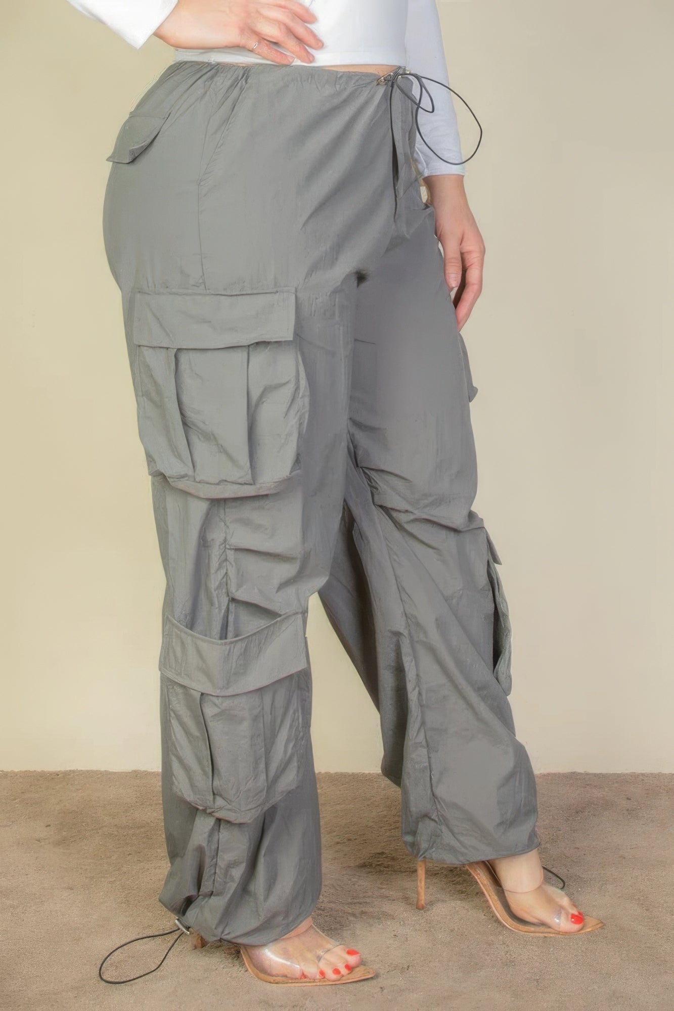 “DND” Steel Grey Parachute Pants