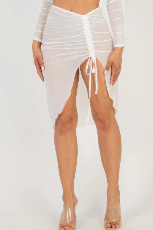 “Eyes Drawn” Ruched Skirt