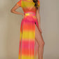 “Show That Skin” Yellow Multi Maxi Skirt