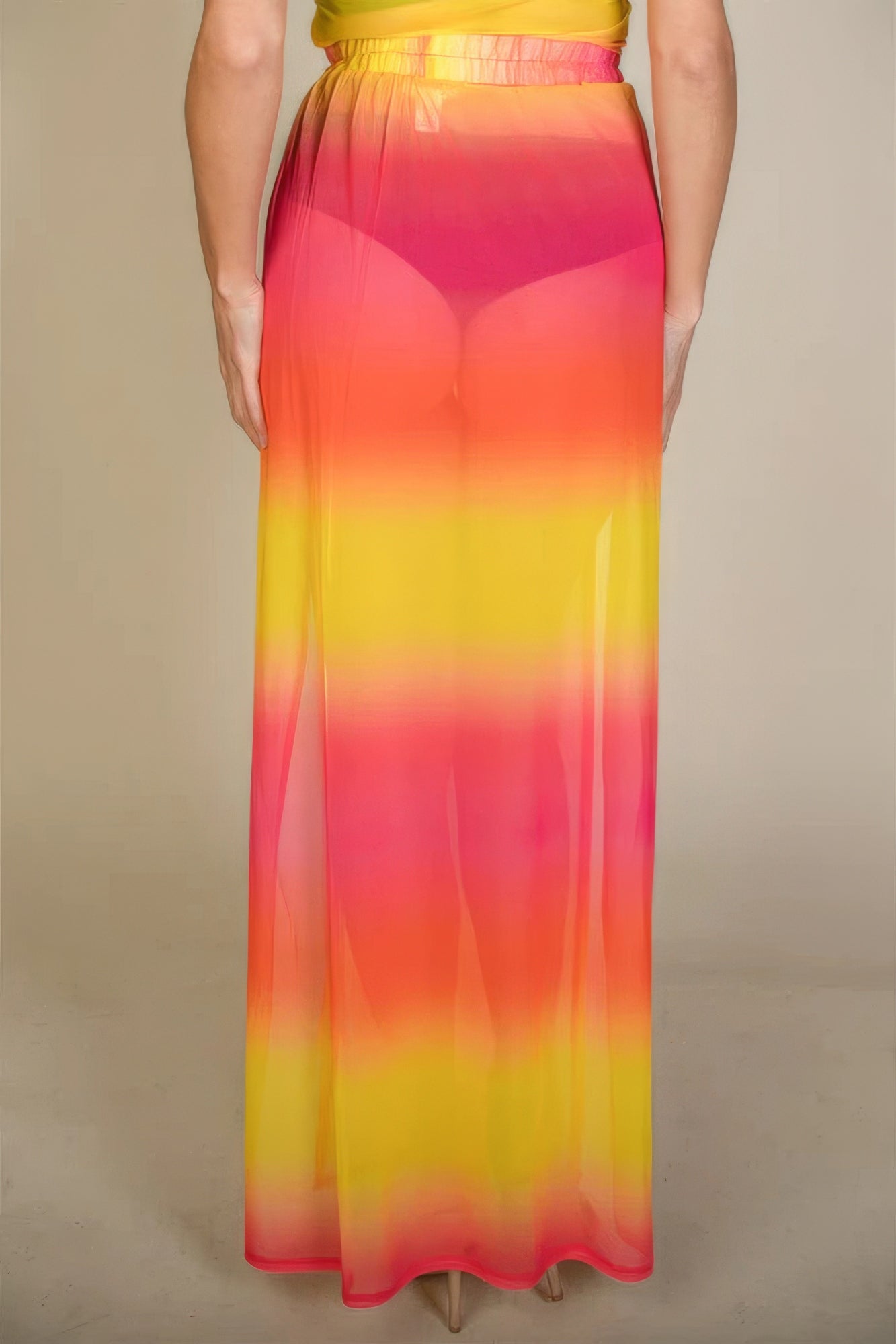 “Show That Skin” Yellow Multi Maxi Skirt