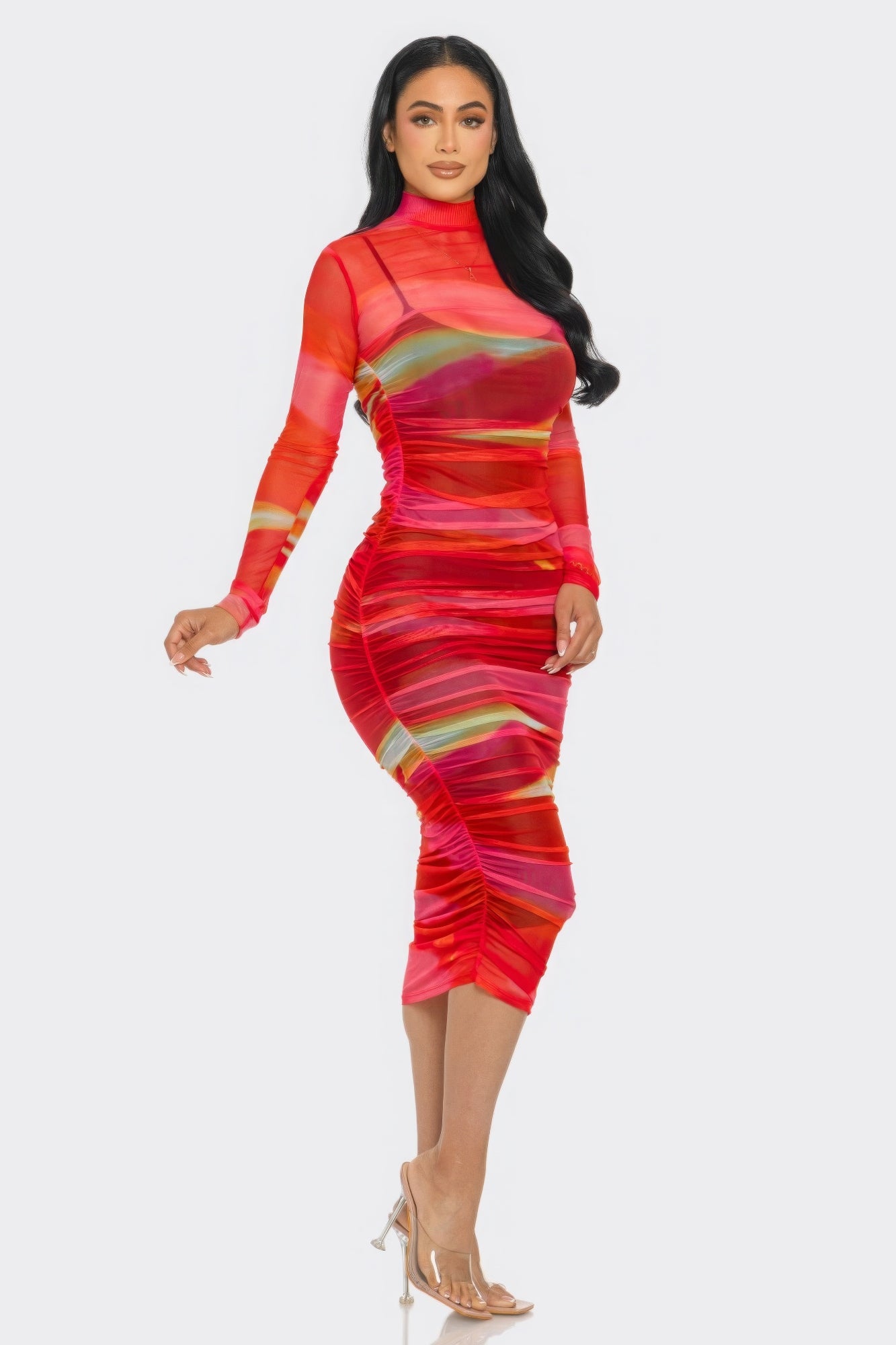“Just a Glitch” Mesh Midi Dress
