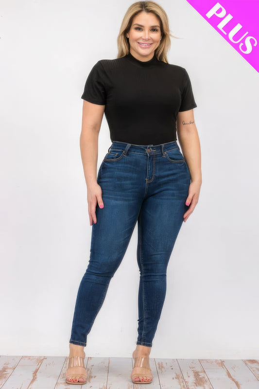 “Miss Viv” Black Short Sleeve Bodysuit