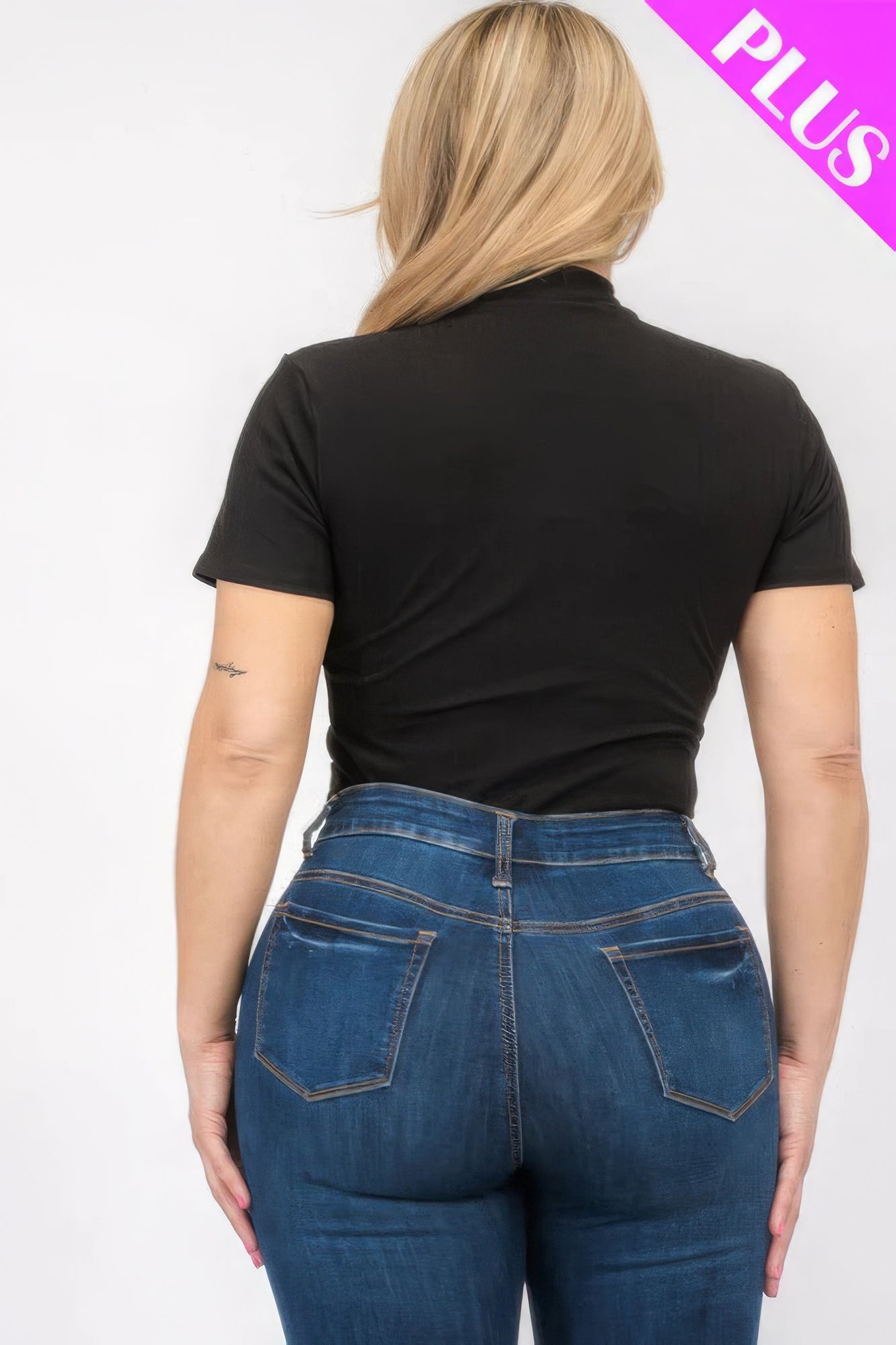 “Miss Viv” Black Short Sleeve Bodysuit