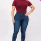 “Miss Viv” Burgundy Short Sleeve Bodysuit