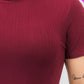 “Miss Viv” Burgundy Short Sleeve Bodysuit