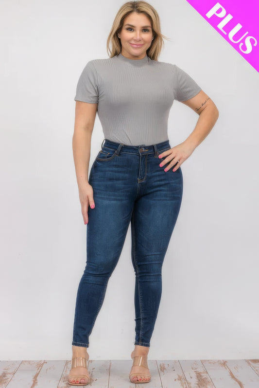“Miss Viv” Grey Short Sleeve Bodysuit