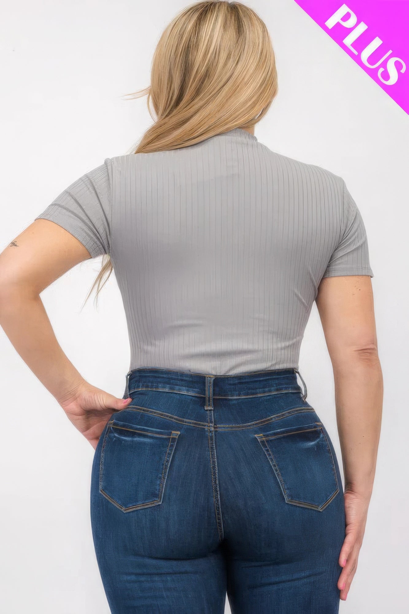 “Miss Viv” Grey Short Sleeve Bodysuit