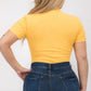 “Miss Viv” Gold Short Sleeve Bodysuit