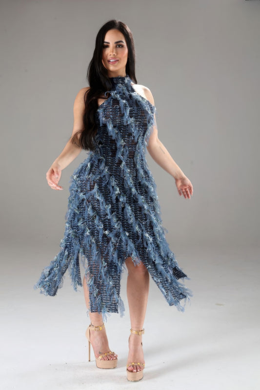 “Exquisite” Ruffled Dress