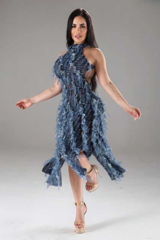 “Exquisite” Ruffled Dress