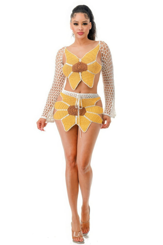 “Sexy Goddess” White Skirt Set