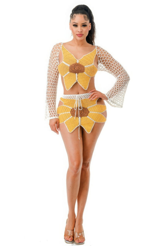 “Sexy Goddess” White Skirt Set