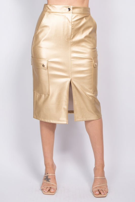 “Down To Earth” Gold Cargo Skirt