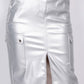“Down To Earth” Silver Cargo Skirt