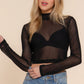 “Peek-A-Boo” Black Mesh Top