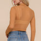 “Peek-A-Boo” Khaki Mesh Top