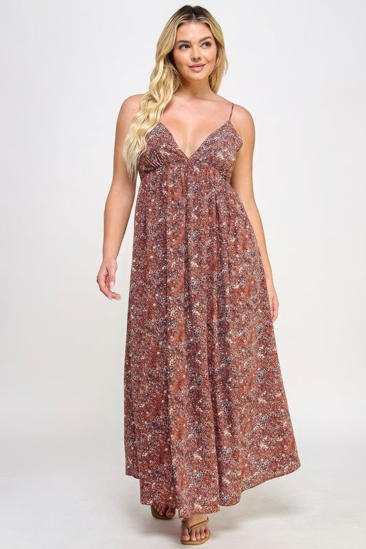 “Mind Ya Bidness” Rust Maxi Dress