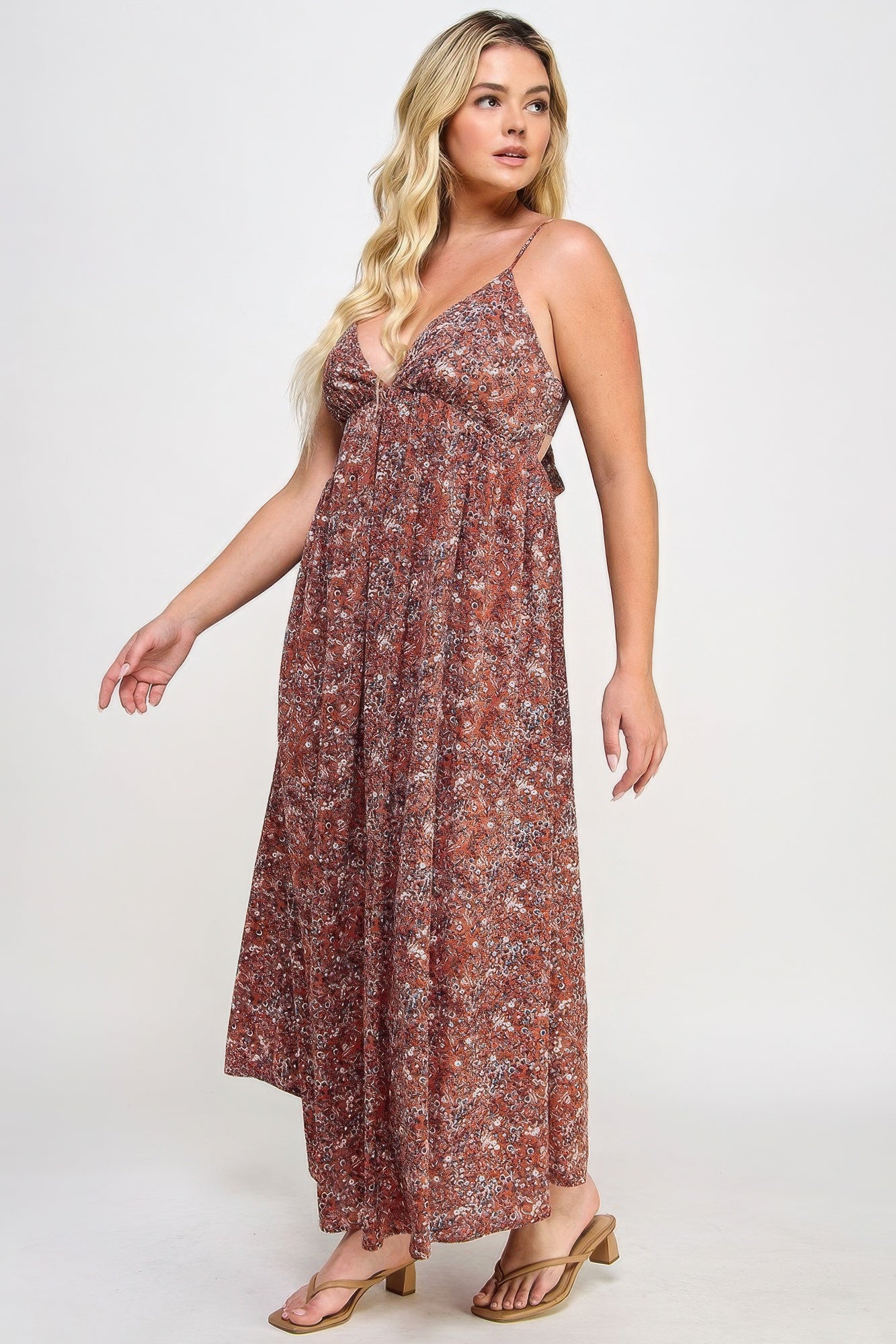 “Mind Ya Bidness” Rust Maxi Dress