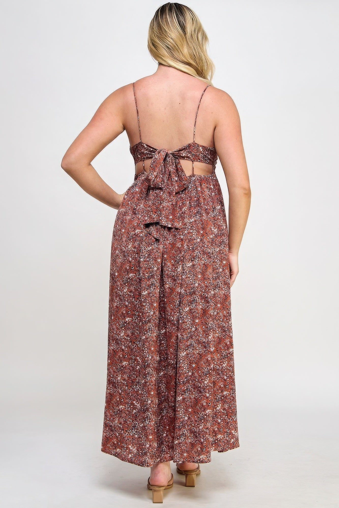 “Mind Ya Bidness” Rust Maxi Dress
