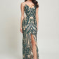 Art Deco Sequins Maxi Dress