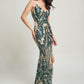 Art Deco Sequins Maxi Dress